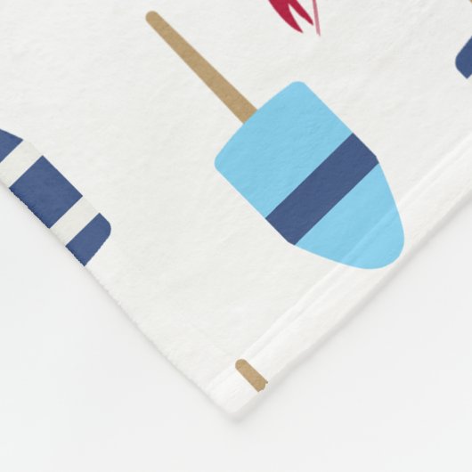 Seethemaboje und -hummer mit Monogramm Fleecedecke (Ecke)