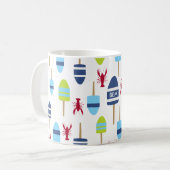Seethemaboje und -hummer mit Monogramm Kaffeetasse (Vorderseite Links)