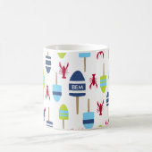 Seethemaboje und -hummer mit Monogramm Kaffeetasse (Mittel)