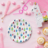 Seethemaboje und -hummer mit Monogramm Pappteller (Party)
