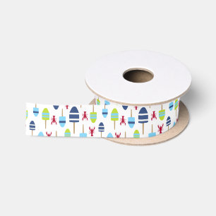 Seethemaboje und -hummer mit Monogramm Satinband