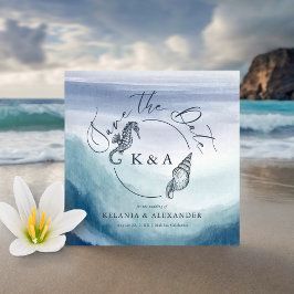 Seetranel Ocean Waves Nautical Monogram Wedding Save The Date