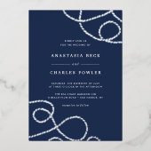 seetüchtig | Hochzeit von Nautical Rope Folieneinladung (Vorderseite)