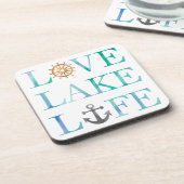 Seetypographie-Love See-Leben-Anker-Rad Untersetzer (Linke Seite)