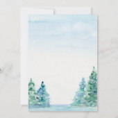 Seeufer Berggipfel Tal Pines Hochzeit Einladung (Rückseite)