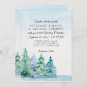 Seeufer Berggipfel Tal Pines Hochzeit Einladung (Vorne/Hinten)