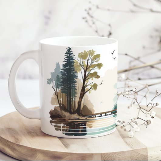 Seeufer-Hütten-Camper-Spaß Sommer Kaffeetasse