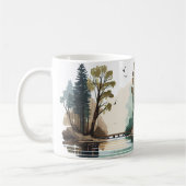 Seeufer-Hütten-Camper-Spaß Sommer Kaffeetasse (Links)