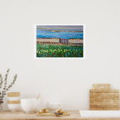 Seeufer in der Bretagne an der roten Barriere Poster (Küche)