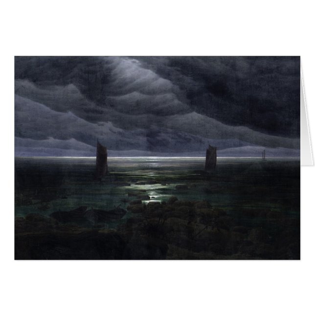 Seeufer in Mondschein, 1835-36 (Vorderseite (Horizontal))