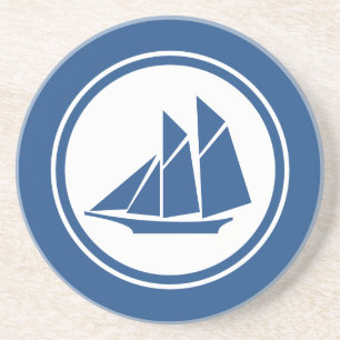 SeeUntersetzer des blauen Schooner-Segelboots Getränkeuntersetzer