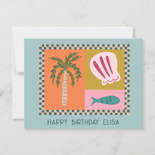 SEEVERGNÜGLICHER GEBURTSTAG Moderner Niedlicher In Postkarte