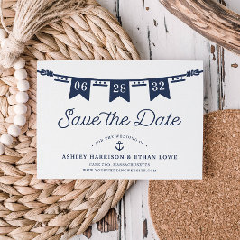 Seeverkehr | Classic Navy Blue Nautical Flags Save The Date