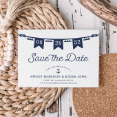 Seeverkehr | Classic Navy Blue Nautical Flags Save The Date