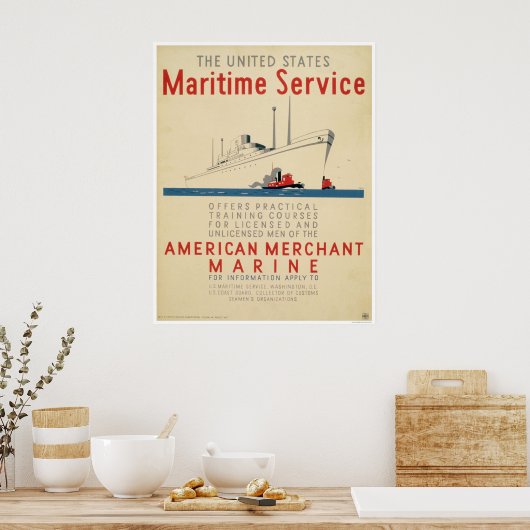Seeverkehr - Großschiff mit Schleppbooten - WPA Poster (Küche)