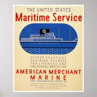 Seeverkehr - Seitenansicht des Schiffes - WPA Poster