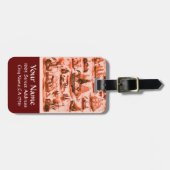 SEEVERKEHR, VINTAGE SCHIFFE, SEGELSCHIFFE, rot-wei Gepäckanhänger (Vorderseite horizontal)