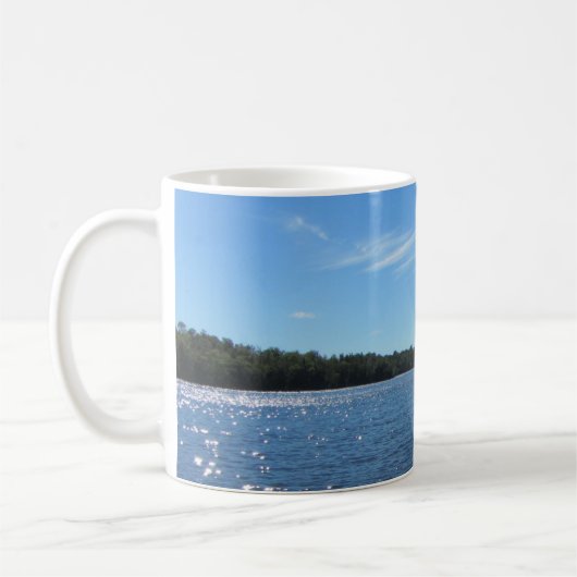 Seevermilions-funkelndes blaues Wasser Kaffeetasse (Links)