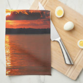 Seevermilions-Sonnenuntergang Geschirrtuch (Viertel Falte)