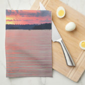 Seevermilions-Sonnenuntergang Geschirrtuch (Viertel Falte)