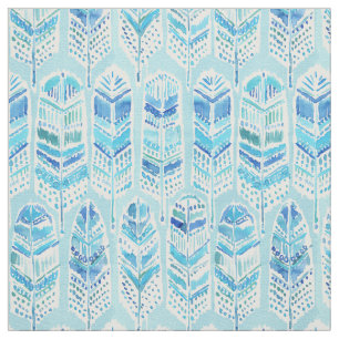 SEEVOGEL Aqua-Beachy Aquarell Boho Federn Stoff
