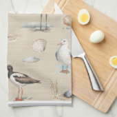 Seevögel Geschirrtuch (Viertel Falte)