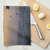 Seevögel und Boot Geschirrtuch (Viertel Falte)