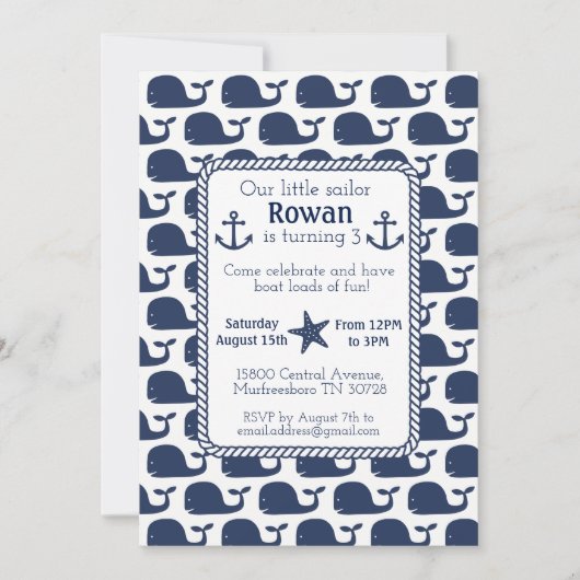 Seewal-Geburtstags-Karte Einladung (Vorderseite)