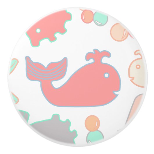 Seewal, Seespaß-Geschöpfe Pastell Keramikknauf (Vorderseite)