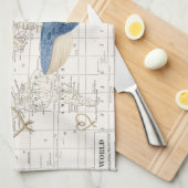 Seewal und Weltkarteteetuch Küchentuch (Viertel Falte)