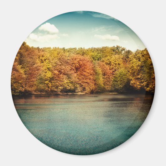 Seewald Bäume Wasser Monogram Initial Magnet (Vorne)