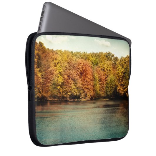 Seewald Bäume Wasser Monogramm 15" Laptop-Case Laptopschutzhülle (Vorne Rechts)