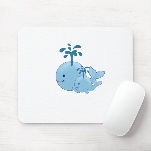 Seewaldekor, Mamma und Babywal drucken Mousepad (Mit Mouse)