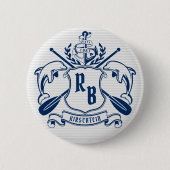 SeeWappen-Delphin-Anker-Ruder-Lorbeer-Schild Button (Vorderseite)