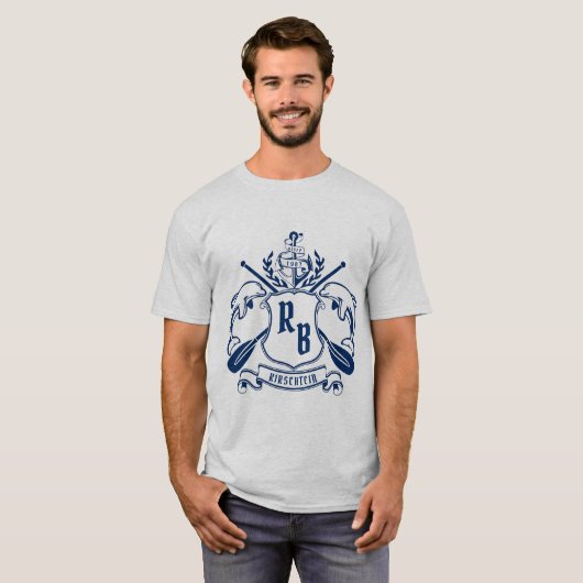 SeeWappen-Delphin-Anker-Ruder-Lorbeer-Schild T-Shirt (Vorne ganz)