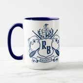 SeeWappen-Delphin-Anker-Ruder-Lorbeer-Schild Tasse (Links)