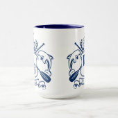 SeeWappen-Delphin-Anker-Ruder-Lorbeer-Schild Tasse (Zentrum)
