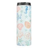 Seewasserfarben-Muscheln und Korallenrohpapier Thermosbecher (Rückseite)