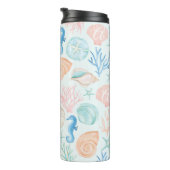 Seewasserfarben-Muscheln und Korallenrohpapier Thermosbecher (Nach rechts gedreht)