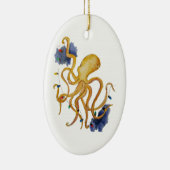 Seeweihnachtskrake mit feenhaftem Licht der Schnur Keramik Ornament (Rechts)