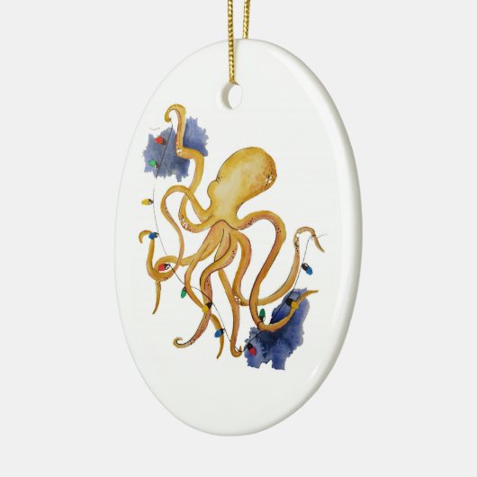 Seeweihnachtskrake mit feenhaftem Licht der Schnur Keramik Ornament (Links)