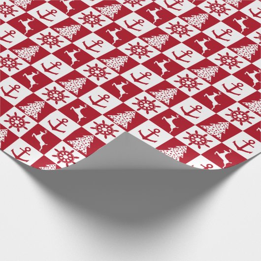 Seeweihnachtsmuster Geschenkpapier (Ecke)