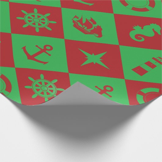 Seeweihnachtsmuster Geschenkpapier (Ecke)