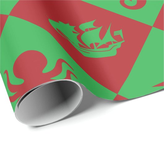 Seeweihnachtsmuster Geschenkpapier (Rolleneckpunkt)