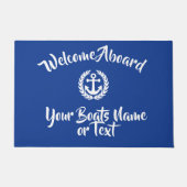 Seewillkommen an Bord des Bootsnamensankers Fußmatte (Vorderseite)