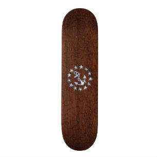 Seeyacht-Flaggen-Anker spielt Symbol die Skateboard