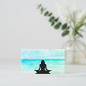 *~* Seeyoga-Ozean-Strandmindfulness-Meditation Visitenkarte (Stehend Vorderseite)