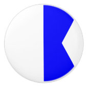 Seezeichen-Code-Flaggen-Buchstabe ein Alpha Keramikknauf (Vorderseite)