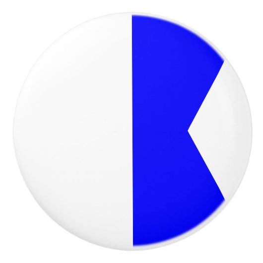 Seezeichen-Code-Flaggen-Buchstabe ein Alpha Keramikknauf (Vorderseite)