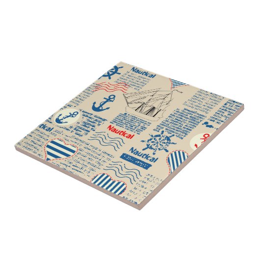 Seezeitungs-Muster Fliese (Seite)